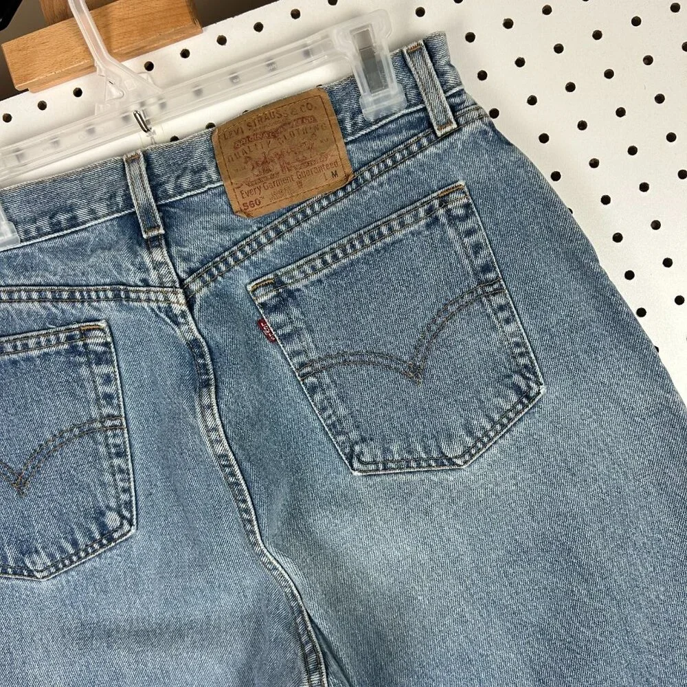 Levi's 560 Loose Fit Straight Leg Jeans 32x32 Light Wash‎ Mom High Rise Mexico
